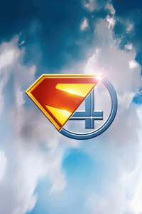 Superman X Fantastic Four Logo (1080x2400) Resolution Wallpaper