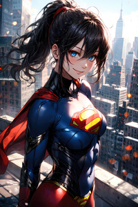Superwoman X Anime Girl 4k (2160x3840) Resolution Wallpaper