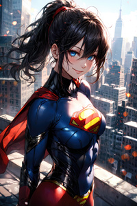 Superwoman X Anime Girl 4k (1440x2560) Resolution Wallpaper