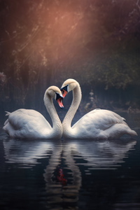 Swans Love (1080x2400) Resolution Wallpaper