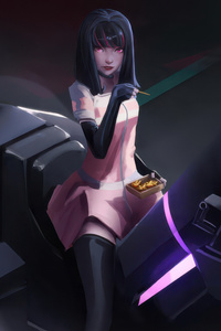 Swindler Akudama Drive Anime Girl On Bike (1280x2120) Resolution Wallpaper