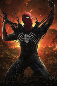 Symbiote Spiderman 4k (1280x2120) Resolution Wallpaper