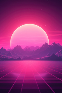 Synthwave Electro 4k (1125x2436) Resolution Wallpaper