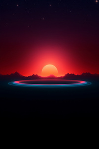 Synthwave Horizon Enter The Void (640x960) Resolution Wallpaper
