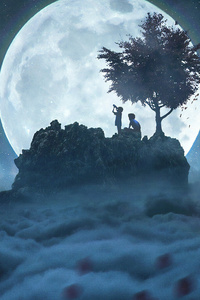 Talking To The Moon (360x640) Resolution Wallpaper
