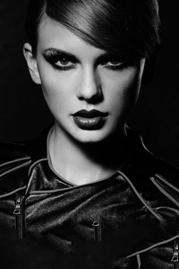 Taylor Swift 8k Monochrome (1280x2120) Resolution Wallpaper