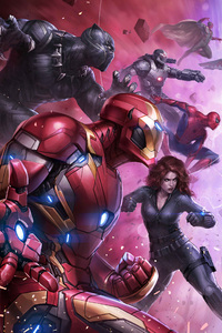 720x1280 Team Iron Man And Team Captain America
