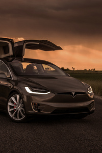 Tesla Model X Front (1280x2120) Resolution Wallpaper