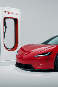 Tesla Roadster Charging Hub (1280x2120) Resolution Wallpaper