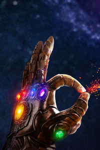 Thanos Gauntlet (320x568) Resolution Wallpaper