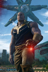 Thanos In Avengers Infinity War 2018 Movie (1080x2160) Resolution Wallpaper