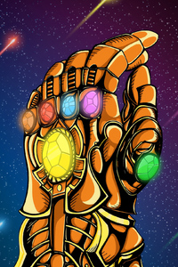 Thanos Infinity Gauntlet Art (480x854) Resolution Wallpaper