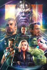 Thanos Iron Man Captain America Hawkeye In Avengers Infinity War Artwork (640x1136) Resolution Wallpaper