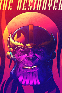 Thanos The Destroyer Art (480x854) Resolution Wallpaper