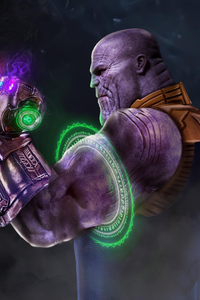 Thanos Using Time Stone (1440x2960) Resolution Wallpaper