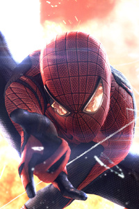 The Amazing Spiderman New Reflection 4k (1080x2280) Resolution Wallpaper
