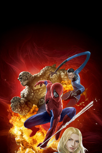 The Amazing Spiderman Team (1125x2436) Resolution Wallpaper