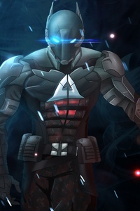 The Arkham Knight Holding Kylo Ren Lightsaber (640x960) Resolution Wallpaper