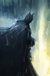 The Bat Man Art (240x400) Resolution Wallpaper