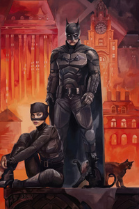 The Batman And Catwoman Together (480x854) Resolution Wallpaper
