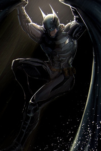 The Batman Batcape Takes Flight (240x400) Resolution Wallpaper
