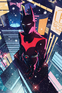 The Batman Beyond In City 5k (1440x2960) Resolution Wallpaper