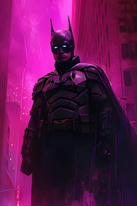 The Batman In Shades Of Purple (320x568) Resolution Wallpaper