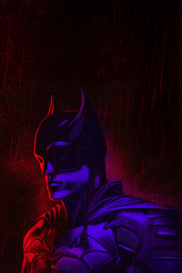The Batman Red Hued Gotham Vigilante (1125x2436) Resolution Wallpaper
