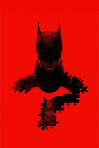1440x2960 The Batman Red Poster