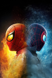 The Battle Of The Spidermans (750x1334) Resolution Wallpaper