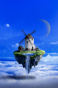 The Cloudkeeper Mill (1280x2120) Resolution Wallpaper