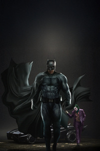 The Dark Knight And The Clown Prince (1440x2560) Resolution Wallpaper