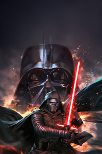 The Darth Vader Dark Power (1080x2400) Resolution Wallpaper