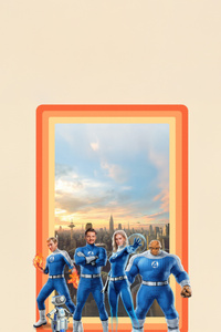 The Fantastic Four First Steps 2025 Team Up (640x1136) Resolution Wallpaper