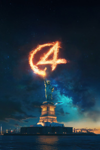 The Fantastic Four First Steps Statue Of Liberty (1080x2280) Resolution Wallpaper