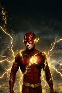 The Flash When He Runs The World Stands Still (1242x2668) Resolution Wallpaper