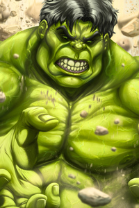 The Incredibles Hulk Art 4k (1080x2160) Resolution Wallpaper