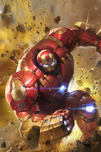 The Iron Hulkbuster Rises To Battle (1125x2436) Resolution Wallpaper