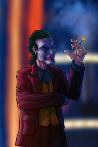 The Joker Sinister Cigarette Break (320x568) Resolution Wallpaper