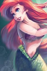 The Little Mermaid Dreamy Fantasy Artwork 4k (640x960) Resolution Wallpaper