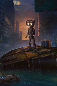 The Lonely Robot 5k (320x568) Resolution Wallpaper