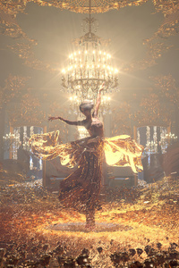 The Magician Golden Dance 4k (320x480) Resolution Wallpaper