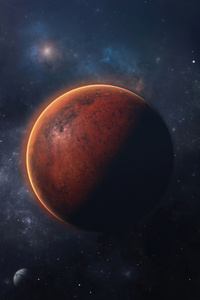 The Majestic Red Planet (320x568) Resolution Wallpaper