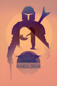 The Mandalorian Minimal Poster 5k (1125x2436) Resolution Wallpaper