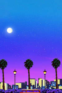 The Midnight Sky Vaporwave Aesthetic (480x854) Resolution Wallpaper