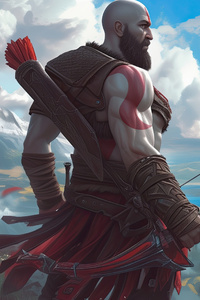 The Mighty Kratos (240x320) Resolution Wallpaper