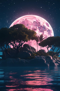 The Moon Island (1280x2120) Resolution Wallpaper