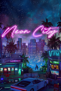 The Neon City And My Mind (640x960) Resolution Wallpaper