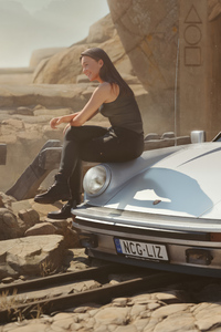 The Porsche Girl Digital Art (360x640) Resolution Wallpaper