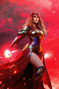 The Scarlet Witch Chaos Magic (1440x2560) Resolution Wallpaper